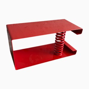 Coffee Table in Red Painted Steel