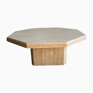 Travertine Coffee Table in Sculptural Shape