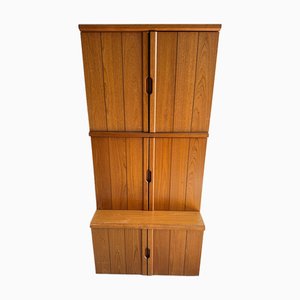 Tall Danish Teak Cabinet with Integrated Handles, 1970s