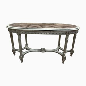 Louis XVI Klavierbank aus Rohr und Holz