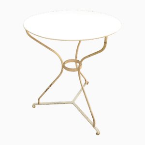 Art Nouveau Round White Garden Table