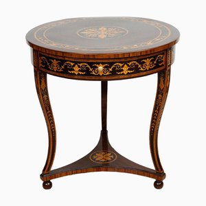 Antique Coffee Table in Exotic Woods, Lombardy, Early 20th Century