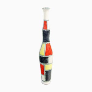 Painted Ceramic Bottle by Guido Gambone, 1950s