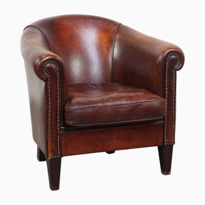 Cognac Sheepskin Club Chair