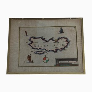 Gravure en Couleur Belle Isle par Christophe Tassin, 17ème Siècle