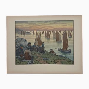 Henri Rivière, In the Wind of Noroît, The People, Lithograph