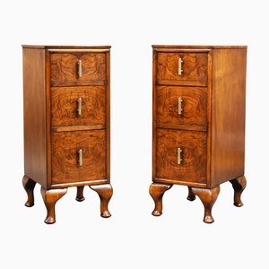 Commodes de Chevet Art Déco en Noyer, 1930s, Set de 2