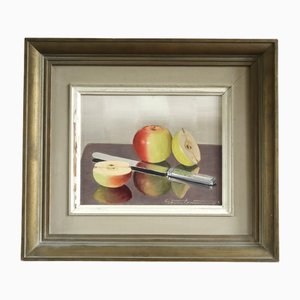 Apple Reflection, Oil Painting, Framed