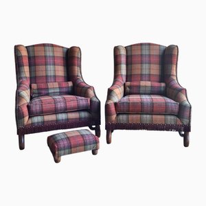 Fauteuils à Oreilles Louis XIII, 1890s, Set de 3