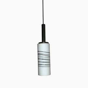 Italian Opaline Overlay Milk Glass Pendant Light, 1960s
