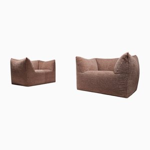 Set of Le Bambole Lounge Chairs in Pink Chenille by Mario Bellini for B&b Italia, 1970s, Set of 2