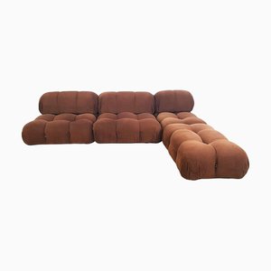 Modulares Sofa aus Braunem Samt von Mario Bellini Camaleonda für C&b Italia, Italien, 1970er, 4er Set