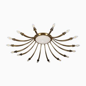 Large 16 Lights Ceiling Lamp by Oscar Torlasco for Lumi, 1950s