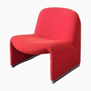 Alky Armchair in Redby Giancarlo Piretti for Castelli, Italy, 1970s