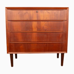 Cajonera danesa vintage de teca con tres cajones, años 60