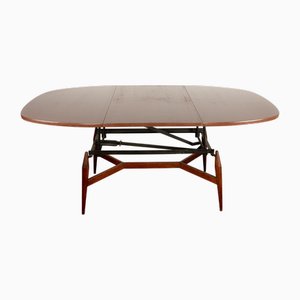 Danish Table in Teak and Brown Lacquered Wood, 1960