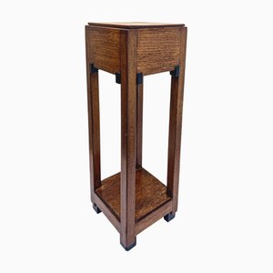 Art Deco Pedestal in Oak, 1920s