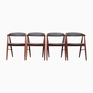 Vintage Danish Teak Chairs by Ejner Larsen & Aksel Bender Madsen, 1960s, Set of 4