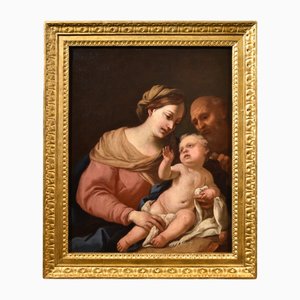 Cercle de Domenico Piola, Sainte Famille, 1660, Huile sur Toile, Encadrée
