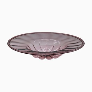 Assiette en Verre de Murano Mauve par Vittorio Zecchin pour MVM Cappellin, Italie, 1920s
