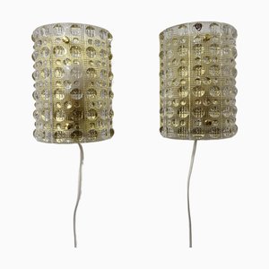 Applique in vetro di Carl Fagerlund per Orrefors, anni '70, set di 2