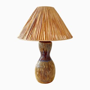 Danish Glazed and Sgraffito Ceramic Manilla Table Lamp by Svend Åge Jensen for Søholm, 1960s