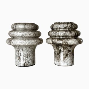 Swedish Glass Table Lamps with Snakeskin Print by Marianne Starck for Michael Andersen & Son, 1960s, Set of 2