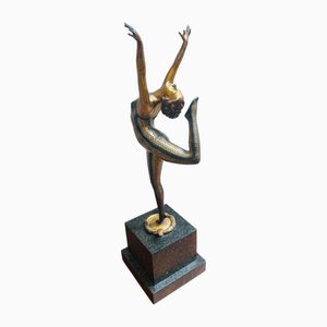 Escultura Art Déco de bronce de Otto Poertzel, años 20