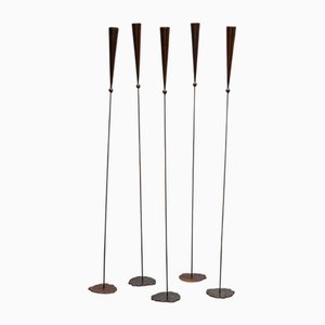 Copper Candleholders by Pieter Spruyt, Holland, 1980s, Set of 5