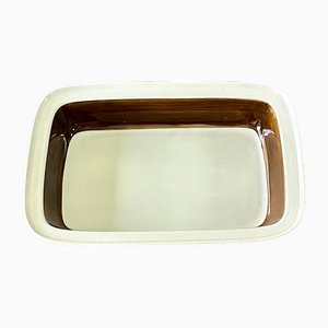 Vintage Scandinavian Dish in Beige and Chocolate from Rörstrand Forma, 1980s