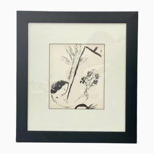 Marc Chagall, Bouquet in Hand, Litografia originale, 1957