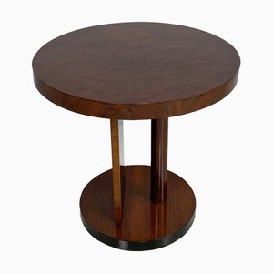 Italian Art Deco Wooden Round Coffe Table, 1930s
