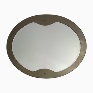 Ovaler leicht abgeschrägter Spiegel von Lupi für Cristal Luxor, Italien, 1970er