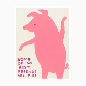 David Shrigley, Some of My Best Friends Are Pigs, 2019, Paper, Framed