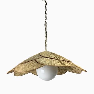 Large Uchiwa Fan Style Hanging Lamp, 1975