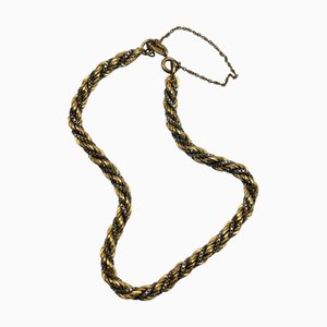 Vintage 9 Karat Gelb- und Weißgold Seil Twist Kettenarmband