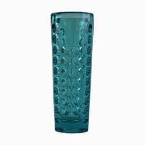 Mid-Century Modern Turquoise Pressed Glass Vase by Rudolf Jurnikl, 1960