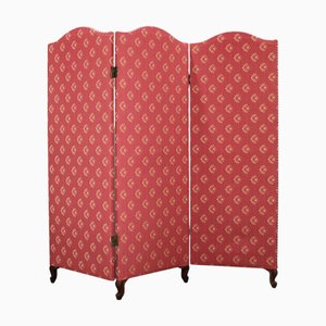 Antique Paravan with Fabric, 1900