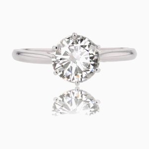 Modern 1.21 Carat e.vs1 Diamond 18 Karat White Gold Solitaire Ring