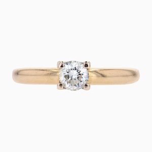 Modern Second-Hand Diamond 18 Karat Yellow Gold Solitaire Ring