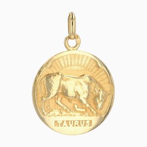 Becker French 18 Karat Yellow Gold Taurus Medal Pendant