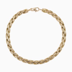 Bracelet Moderne à Maillons Torsadés Ovales en Or Jaune 18 Carats