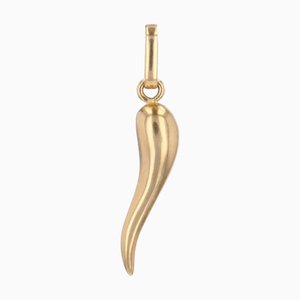 Modern 18 Karat Yellow Gold Cornucopia Charm Pendant