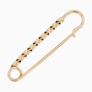 French 18 Karat Rose Gold Safety Pin Brooch, 1960s