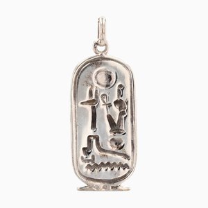 Modern Silver Egyptian Cartouche Pendant