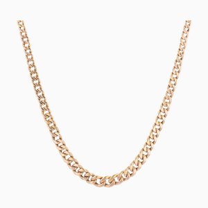 Französische Falling Curb Mesh Halskette aus 18 Karat Roségold, 1960er
