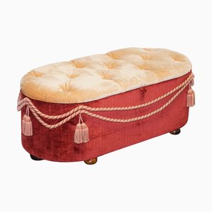 Antique Victorian Fabric Ottoman