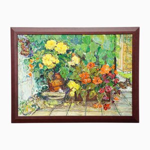 Alexander Michael, Impressionist Garden Scenery, 1996, Dipinto ad olio, Incorniciato