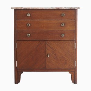 Antique Oak Chest of Drawers with Marble Top