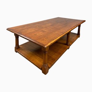 Table Basse de Réfectoire Farmhouse en Chêne